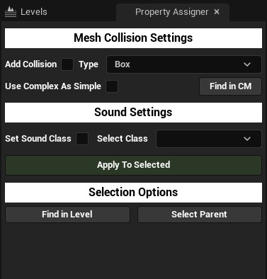 UE5 Property Assigner widget screenshot